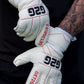 Goalkeeper Gloves - White/Red (Roll Finger)